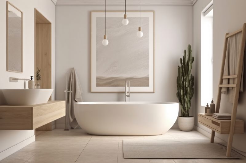 Elegant Freestanding Bathtub in a Spa-Like Setting